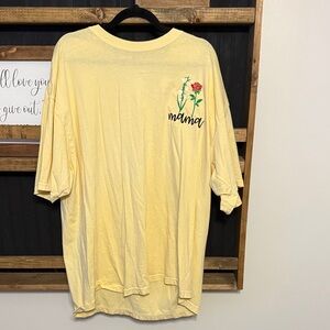 Comfort Colors Light Yellow 'Mama' Floral Tee